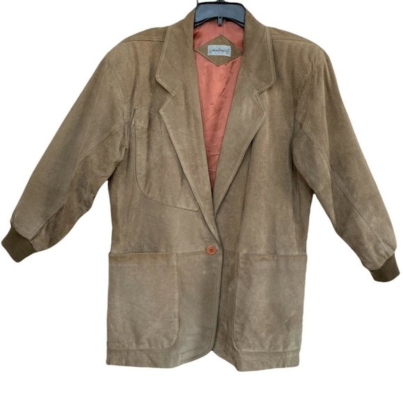 Vintage Adam Douglass Jacket Suede 80s Blazer Retro Shoulder Pads Women’s Small - Picture 12 of 12